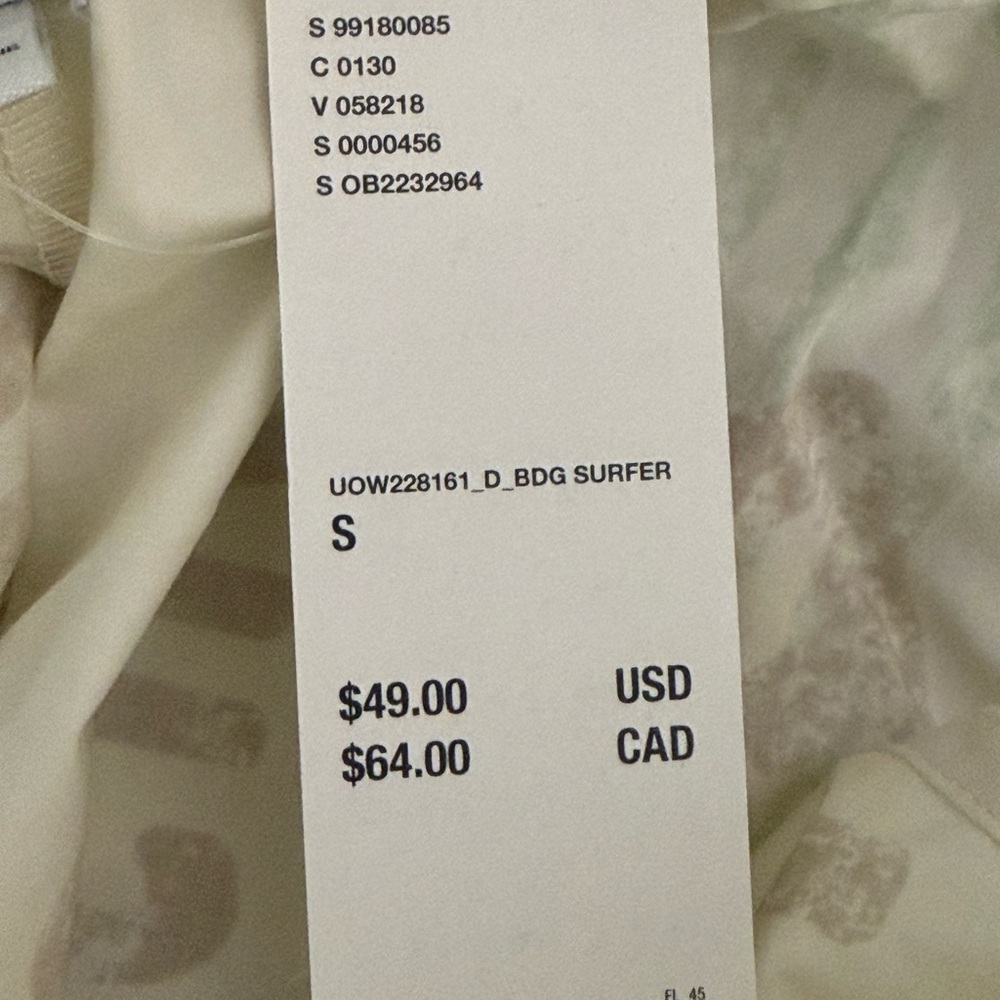 BDG Eva Tie-Front Ruched Strap Trapeze Mini Dress (Surfer Pattern) Small NWT - Picture 10 of 11